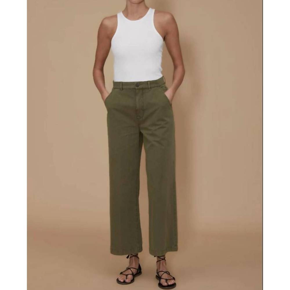 NEW LE JEAN jude ankle trousers in olive green